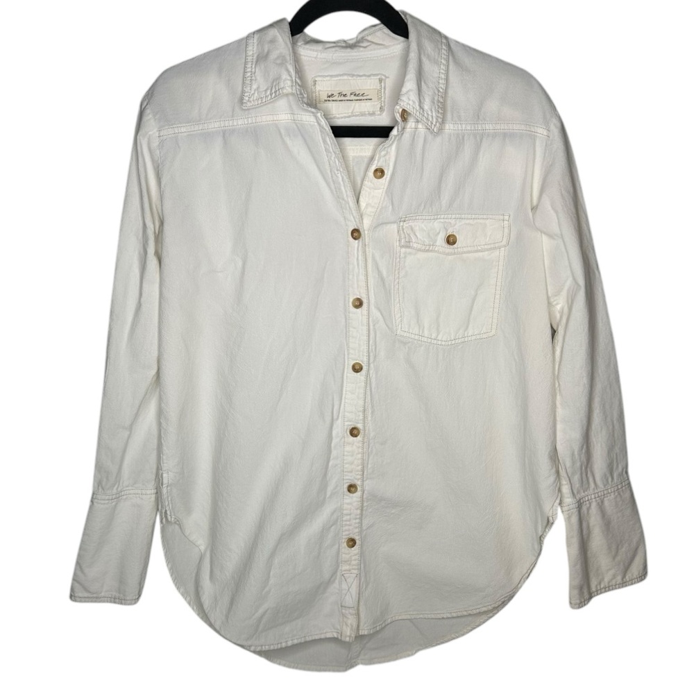 FREE PEOPLE | We The Free‎ Manchester Cotton Button Down - White - Sz XS